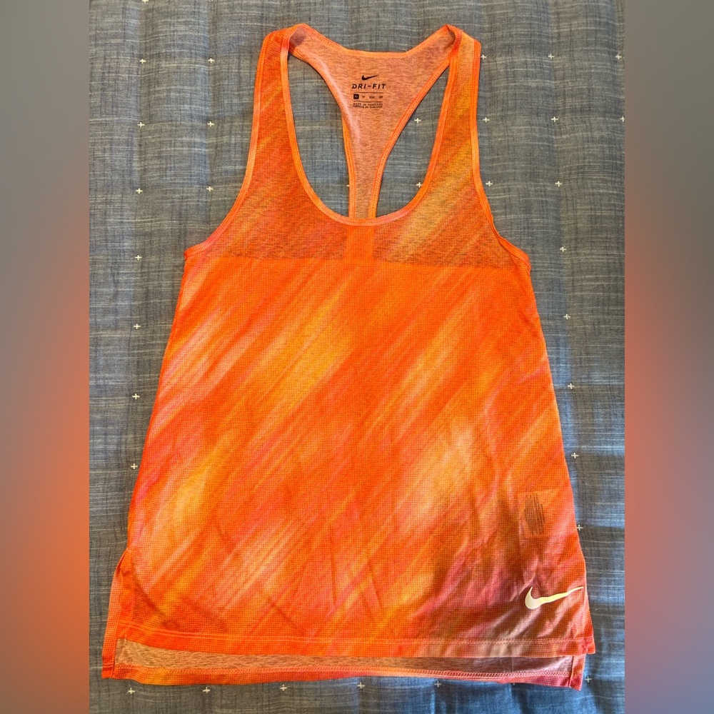 Nike Orange Racerback Tank Top Athletic Style